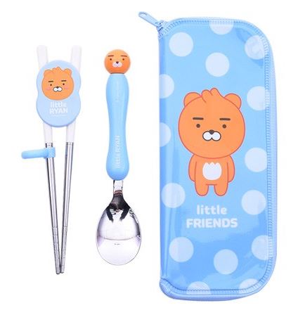 Kakao Little Friends Ryan Chopsticks Spoon Case Set