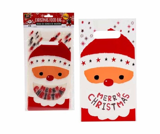 [633792] 81528X-TREAT BAG,10pc 10"SANTA