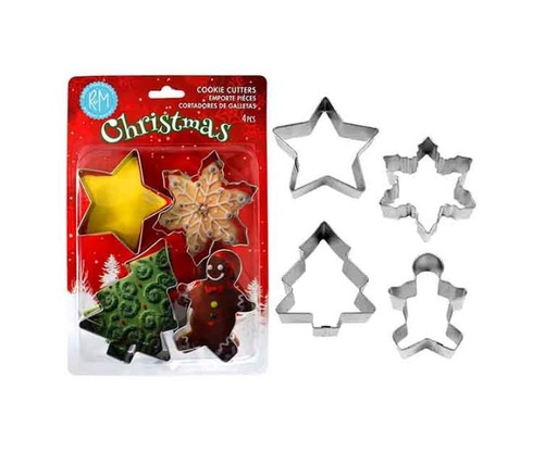 [633800] 81522X-COOKIE CUTTER SET,4pc 4" 4AST