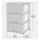 3-Tier Rattan Chest Drawers