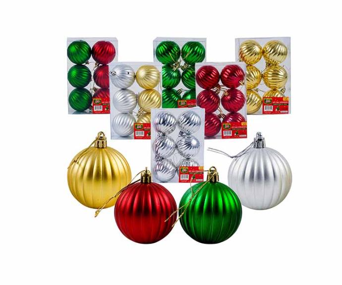 81301X-BALL ORNAMENT,6pc 2.3"SHINY/MA