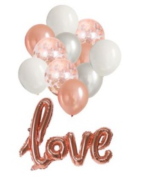 [494444] LOVE Silver Foil Romantic Party Balloon Set
